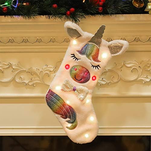 PGYFIS Noel Stocking Tatil Dekorasyon için LED ışık ile Sparkly Sequins Çorap
