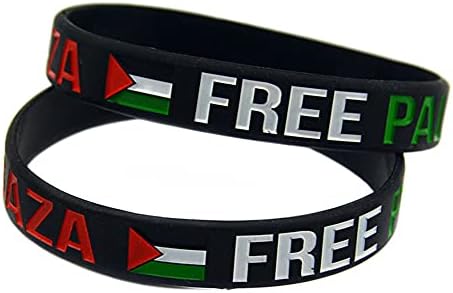Ücretsiz Filistin Kaydet Gazze Silikon Kauçuk Bilek Bandı, Filistin Bayrağı Gazze Ücretsiz Motivasyon Spor Bileklik, Siyah
