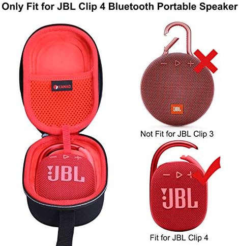JBL Clip 4 Bluetooth Hoparlör ile Uyumlu XANAD Hard Case - Seyahat Koruyucu Çanta (Kırmızı)