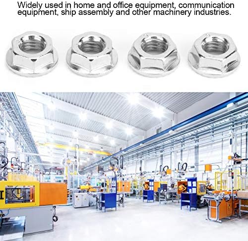 100 Pcs Hex Flanş Somun 304 Paslanmaz Çelik Bağlantı Elemanları Set Endüstriyel Aksesuarları için Makine Sanayi(M8)