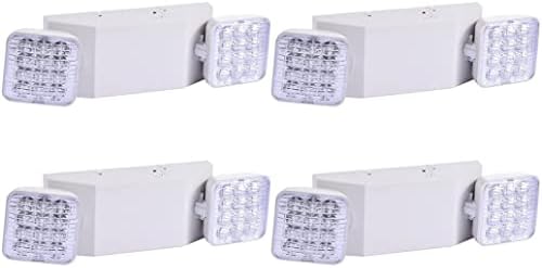 Pil Yedekli LED Acil Durum Işığı - UL Listeli - İki Adet Ayarlanabilir Kafa Acil Durum Çıkış Işığı, Beyaz LED Çıkış İşareti,Ultra