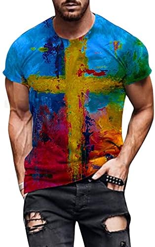 Erkekler için gömlek Kısa Kollu, erkek Vintage Sokak Yaz Crewneck Graffiti Etnik Illüstrasyon T-Shirt Dijital Baskılı Tshirt