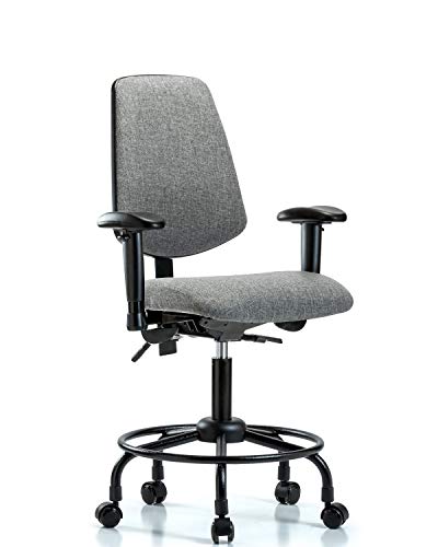 LabTech Oturma LT41458 Kumaş Masa Yüksekliği Sandalye Orta Sırt Yuvarlak Boru Tabanı-Eğim, Kollar, Tekerlekler, Siyah