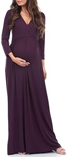 Anne Arı Annelik 3/4 Kollu Dantelli hamile elbisesi W/İmparatorluğu Bel Bebek Duş veya Gündelik Giyim için