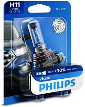 Philips H11 Vision %30'a Varan Daha Fazla Görüşe Sahip Far Ampulünü Yükseltin, 1 Paket