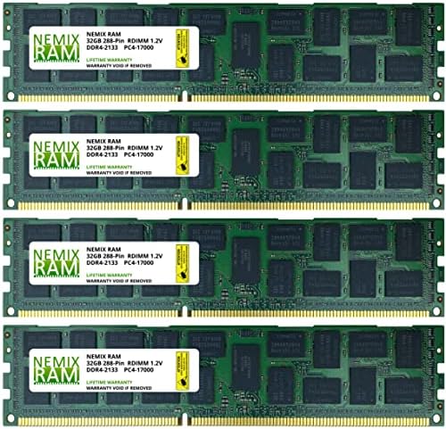 128 GB (4x32 Gb) DDR4-2133MHz PC4-17000 ECC RDIMM 2rx4 1.2 V Kayıtlı Bellek için Sunucu / İş İstasyonu