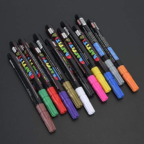 Akrilik Boya Kalemleri, 12 Renk Kalıcı Akrilik boya kalemi Akrilik Boya İşaretleyiciler Seti Kokusuz Su Bazlı boya kalemi Kayalar