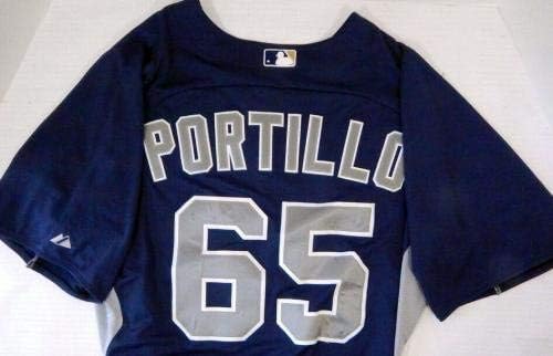 2014-15 San Diego Padres Adys Portillo 65 Oyun Yayınlanan Donanma Jersey BP SDP1218-Oyun Kullanılan MLB Formalar