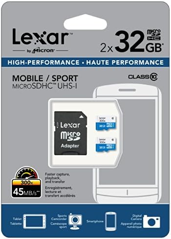 Lexar Yüksek Performanslı microSDHC 300x32 GB UHS-I Flash Bellek Kartı LSDMI32GBSBNA300A2 - 2 Paketi