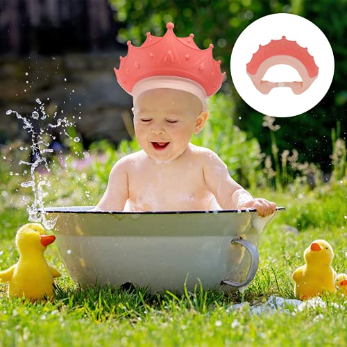 FRCOLOR 2 adet bebek duş bonesi Şampuan Banyo Koruma Şapka Taç Şekli Yumuşak Ayarlanabilir vizör kapağı Yürümeye Başlayan Çocuklar