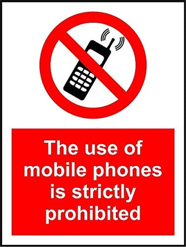 Cep telefonlarının kullanımı kesinlikle yasaktır işaret - 3mm Alüminyum işaret 600mm x 400mm