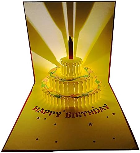 3D Pop Up Doğum Günü Kartları,ısınma led ışık doğum Günü pastası Müzik mutlu Doğum Günü Kartı Kartpostallar Pop Up Tebrik Kartları