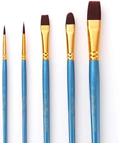 WBYHGY 5 adet / grup Suluboya Boya Fırçası Seti Ahşap Saplı Naylon Boya Fırçası Kalem Profesyonel Yağlıboya Çizim Aracı Sanat