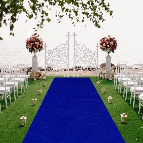 Mavi Düğün Koridor Koşucu 2FTx15FT Düğün Koşucu Koridor Kapalı Kadife Koridor Koşucu Düğün Töreni için Mavi Pist Halı Kalın Koridor