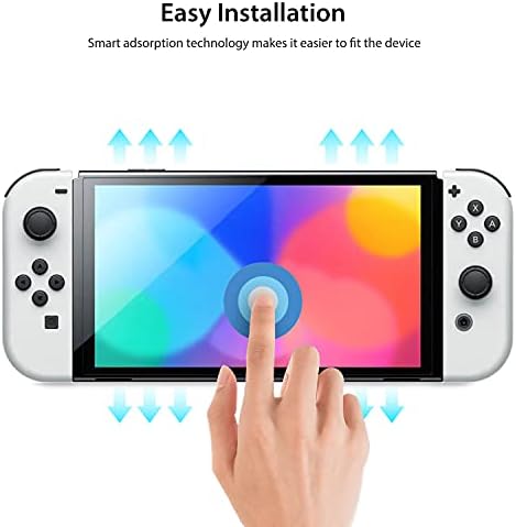 Zuslab ile Uyumlu Nintendo Anahtarı OLED Modeli Ekran Koruyucu 2021, Temperli Cam Yüksek Çözünürlüklü Kabarcık-ücretsiz Dokunmatik
