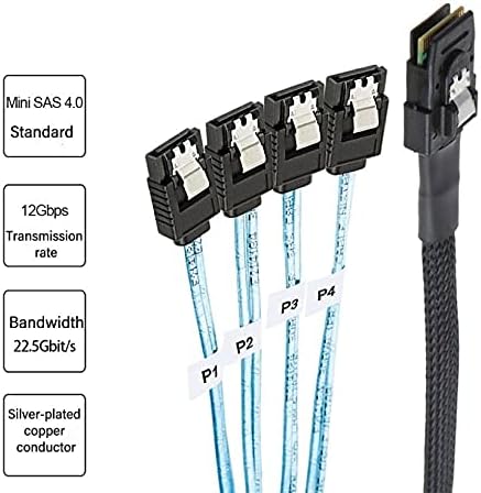 Konnektörler Mini-SAS SATA Kablosu SFF-8087 için 4 SATA Kablosu SAS 4i SFF8087 36 P için 4 SATA 7 P Kablo 12 Gbps 50 cm Sabit