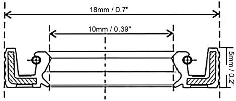 KFidFran Yağ Keçesi, TC 10mm x 18mm x 5mm, Nitril Kauçuk Kapak Çift Dudaklı (Wellendichtring, TC 10 mm x 18 mm x 5 mm, Nitrilgummi-Abdeckung
