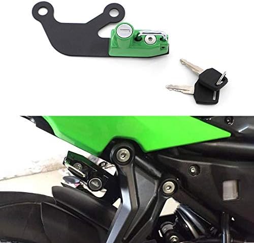 GUAIMI Motosiklet Kask Kilidi Anti-hırsızlık Kaskları Güvenlik Kilidi Sol Taraf Kawasaki Z 650 Ninja 650 2017-2020-Yeşil