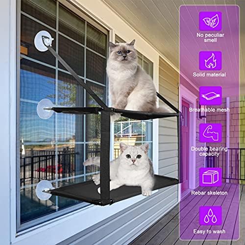 Kediler için SZC EZ Mount Pencere Levrek Hamak