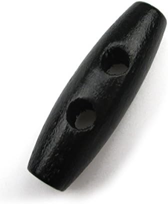 HEPSİ BİR ARADA 50 adet Siyah 2 Delik Scrapbooking Dikiş Ahşap Geçiş Düğmeleri Lekeli Chery Oval 35x11mm(1-3/8x7/16”)