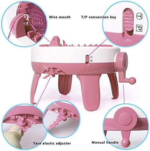Annad El Örgü Makinesi, Dokuma Makinesi, Çift Örgü Modu Plastik Masaüstü 40 İğneler için Örgü Şapka Örgü Atkılar