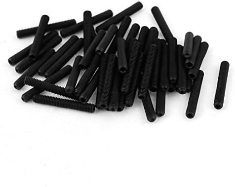 uxcell 50 Adet Siyah M3 x 20mm Alaşım Çelik Hex Soket Seti Grub Vidalar Başsız Fincan Noktası