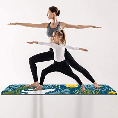 Lenergy Pilates Mat Yıldız Ay Kutup Ayısı Yoga Mat Çevre Dostu egzersiz matı Kaymaz spor salonu matı Kalın spor matı egzersiz