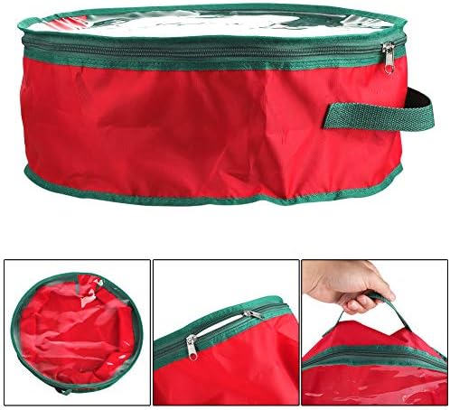 BELUPAID 20 Çelenk saklama çantası ile Kolları, Çift Fermuarlı Şeffaf Pencere Gözyaşı Dayanıklı Temiz Up Taşınabilir Yapay Çelenkler