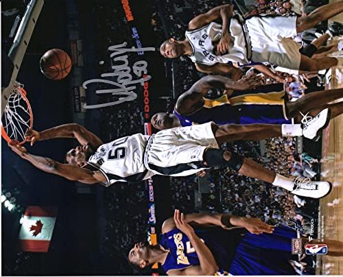 David Robinson San Antonio Spurs İmzalı 8 x 10 Dunk vs. Los Angeles Lakers Fotoğrafı-İmzalı NBA Fotoğrafları