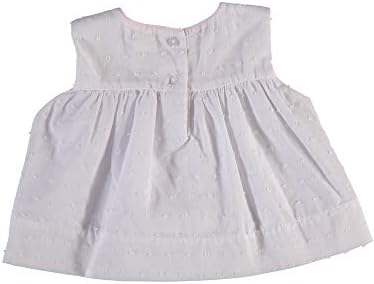 Bebek Kız Bebek Bezi Seti Beyaz Swiss Dot abd Oink Kesilmiş Elbise ve Bebek Bezi Kapağı-El Önlüğü