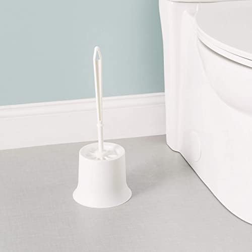 Banyo Depolama için Kompakt Tutuculu Ev Temelleri Plastik Tuvalet Fırçası - Sağlam, Derin Temizlik, Beyaz
