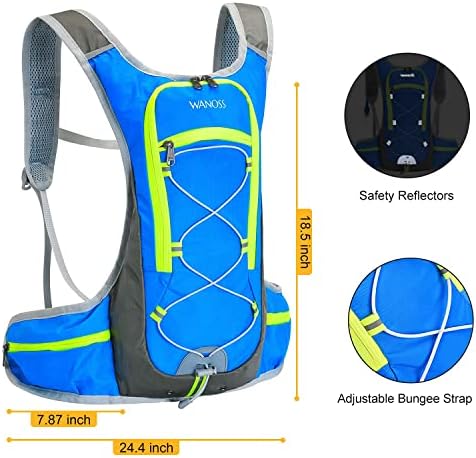 WANOSS sıvı alımı sırt çantası ile 70 oz Su Mesane, Naylon Su Paketi ile 2 Bel Çantaları, hafif suluk için Yürüyüş Tırmanma Bisiklet