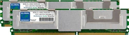 Küresel Bellek 8 GB (2x4 GB) DDR2 667 MHz PC2-5300 240-PİN ECC Tam Tamponlu DIMM (FBDIMM) Sunucular için Bellek Ram Kiti / İş