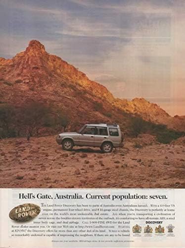 2 Orijinal Dergi Baskı Reklamı Seti: Gümüş 1996 Land Rover-Discovery 4X4, 4.0 Litre V8, Cehennem Kapısı, Avustralya. Şu Anki