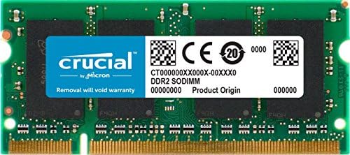 Önemli 2 GB Tek DDR2 800 MHz (PC2-6400) CL6 SODIMM 200-Pin Dizüstü Bellek Modülü CT25664AC800